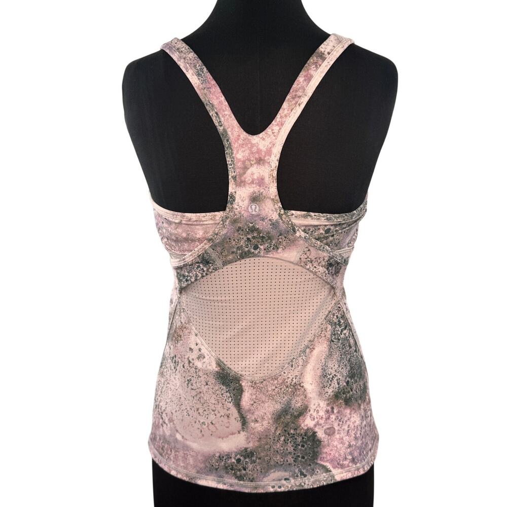 LULULEMON Crush Multi Silver Fox Active Tank Stretch Racerback Pullover Size 8